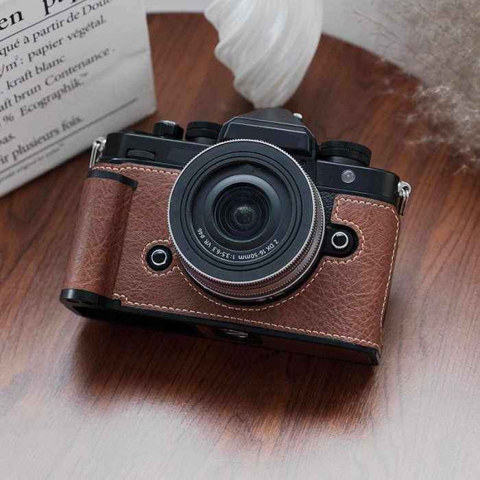 For Nikon ZF Protective Cover Camera Bag Leather Base Shell case green black