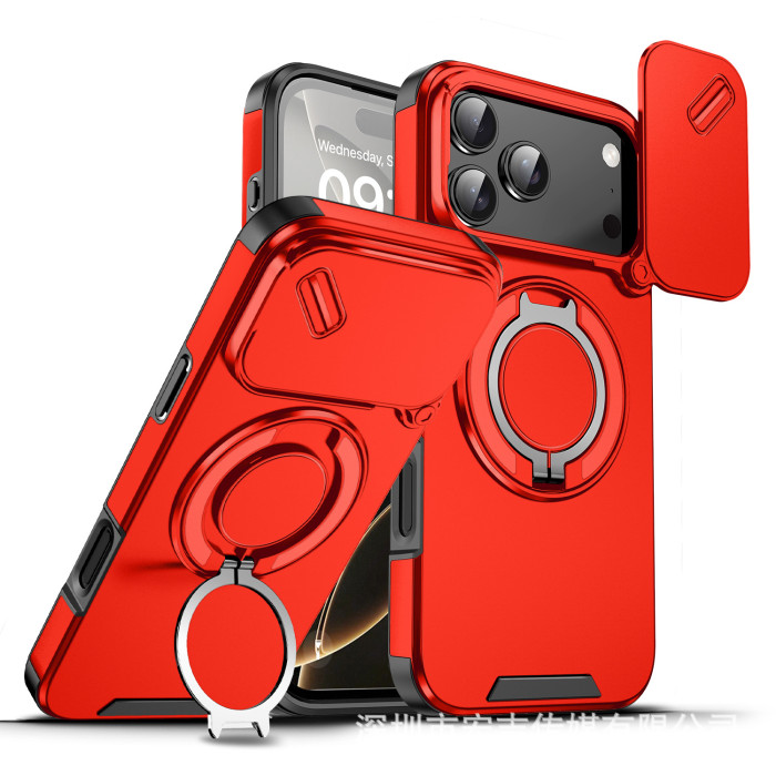 For iPhone 17 Air 17 16 Pro Max 15 14 13 12 11 8 XR Phone Case Rotating Bracket Magnetic 