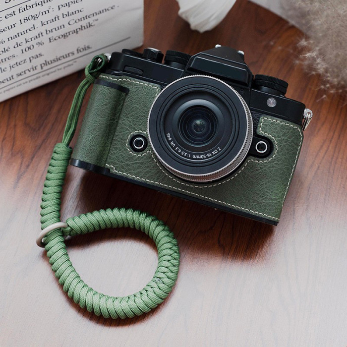 For Nikon ZF Protective Cover Camera Bag Leather Base Shell case green black