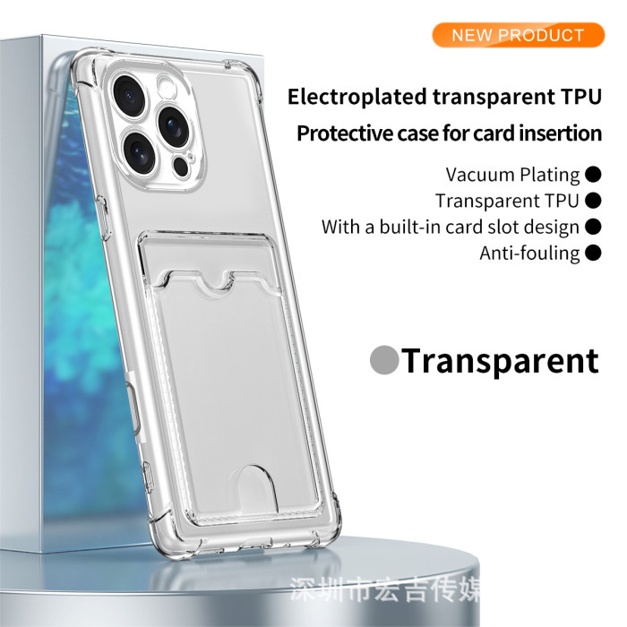For iPhone 17 Air 17 16 Pro Max 15 14 13 12 11 7 8 XR XS Phone Case Card Holder