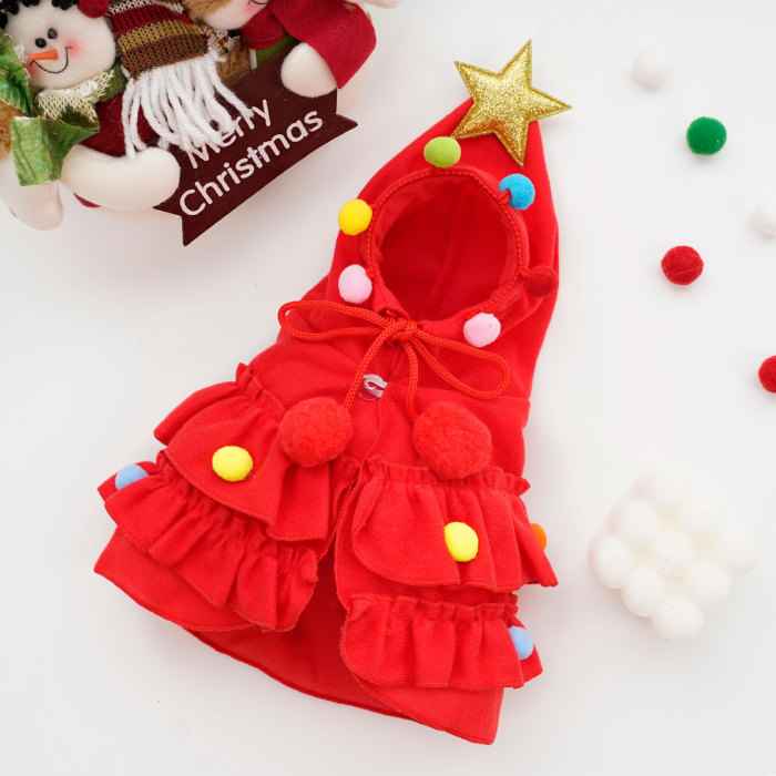 Christmas Autumn Winter Cloak Pet Dog Cat Costume Jumpsuit Puppy Apparel New