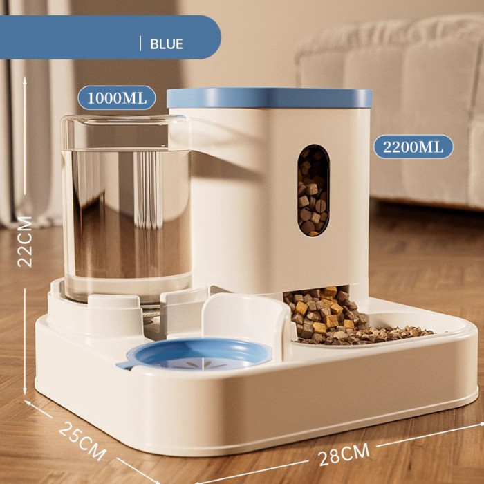 Automatic Pet Feeder Dispenser Cat Pet Dog Food Water Integrated Double Bowl New