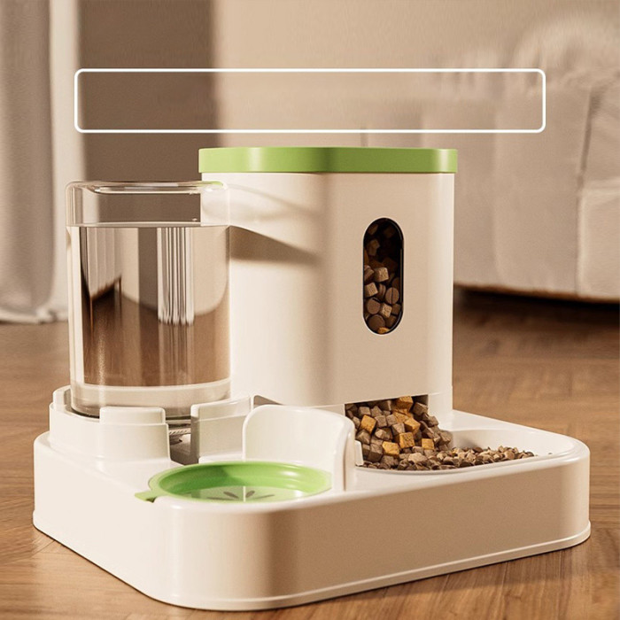 Automatic Pet Feeder Dispenser Cat Pet Dog Food Water Integrated Double Bowl New