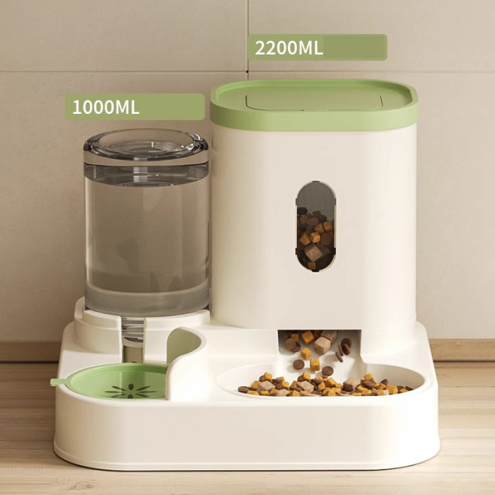 Automatic Pet Feeder Dispenser Cat Pet Dog Food Water Integrated Double Bowl New
