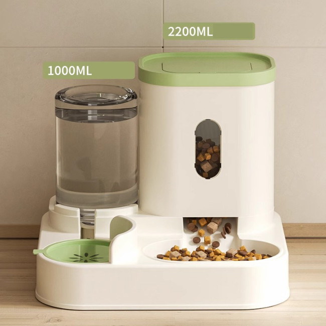 Automatic Pet Feeder Dispenser Cat Pet Dog Food Water Integrated Double Bowl New