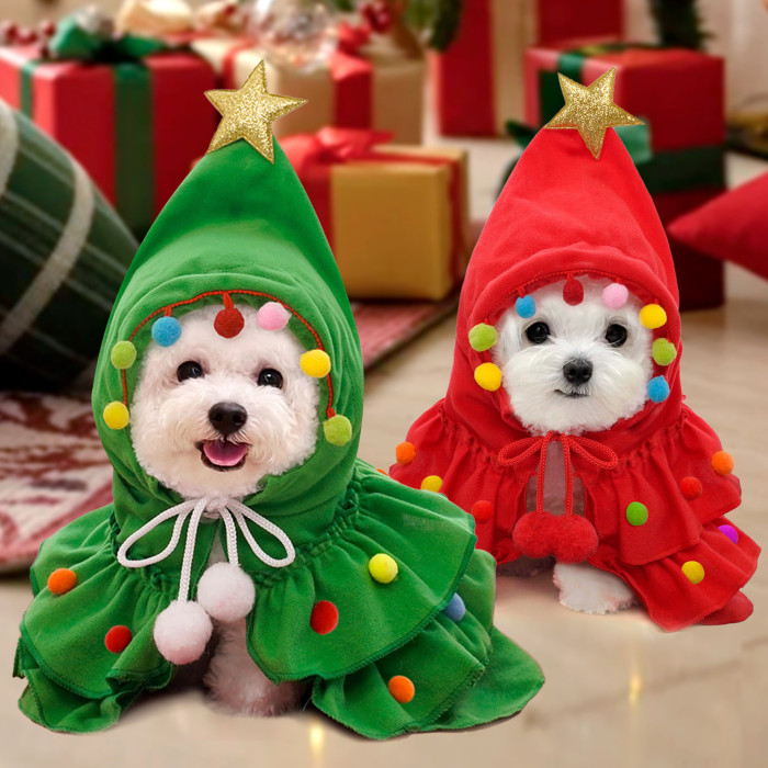 Christmas Autumn Winter Cloak Pet Dog Cat Costume Jumpsuit Puppy Apparel New