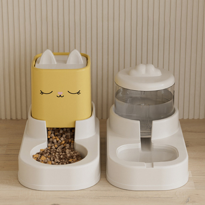 Cat Dog Dispenser Bowl Feeding Water Integrated Food Feeder Automatic Pet Feeder
