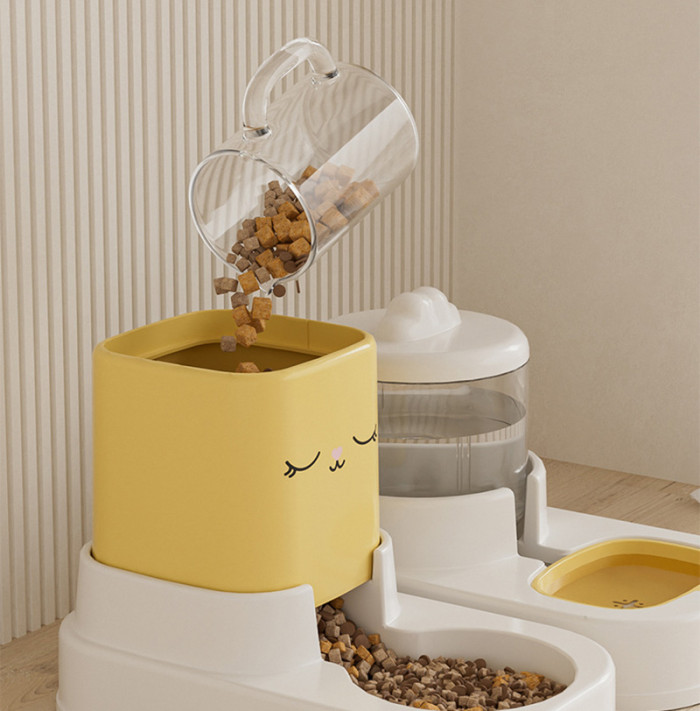 Cat Dog Dispenser Bowl Feeding Water Integrated Food Feeder Automatic Pet Feeder