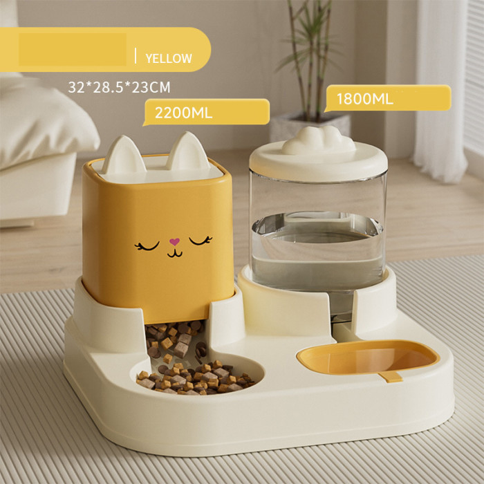 Cat Dog Dispenser Bowl Feeding Water Integrated Food Feeder Automatic Pet Feeder