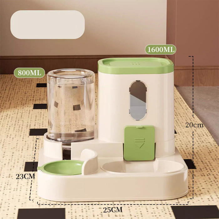 Automatic Pet Feeder Dispenser Cat Pet Dog Food Water Integrated Double Bowl New