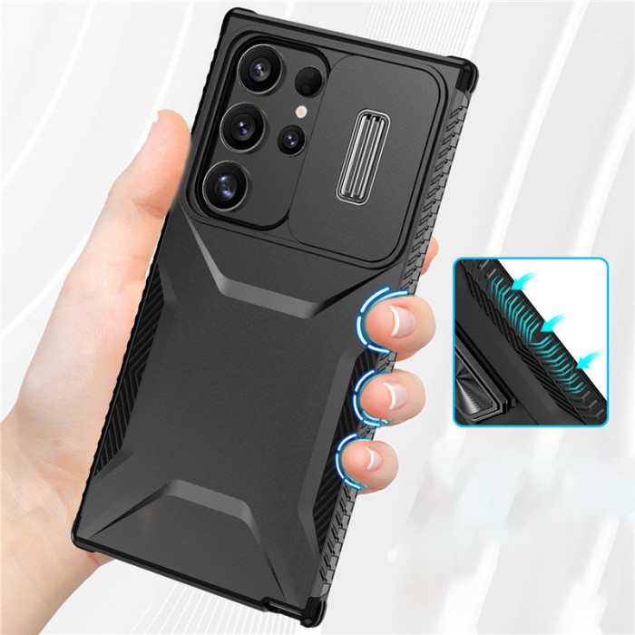 For Samsung Galaxy S25 Ultra S24 FE A25 A26 A54 A36 Phone Cover Sliding Window