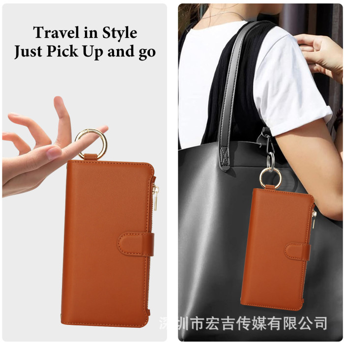 For iPhone 17 Air 17 16 Pro Max 15 14 13 12 11 8 XR XS Phone Case Wallet Leather