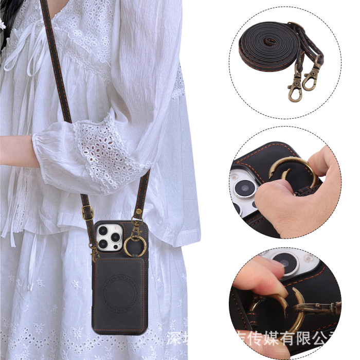 For iPhone 17 Air 17 Pro Max 16 15 14 13 12 XR XS 7 8 Phone Case Magnetic Leather Wallet
