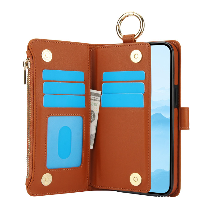 For iPhone 17 Air 17 16 Pro Max 15 14 13 12 11 8 XR XS Phone Case Wallet Leather