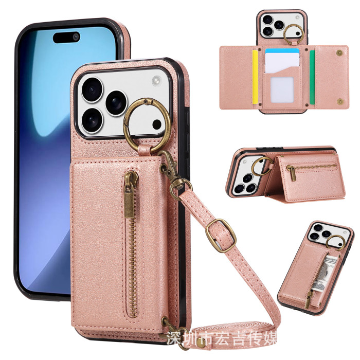 For iPhone 17 Air 17 Pro Max 16 15 14 13 12 11 XR XS 8 Phone Case Leather Wallet