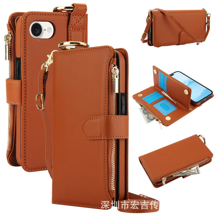 For iPhone 17 Air 17 16 Pro Max 15 14 13 12 11 8 XR XS Phone Case Wallet Leather