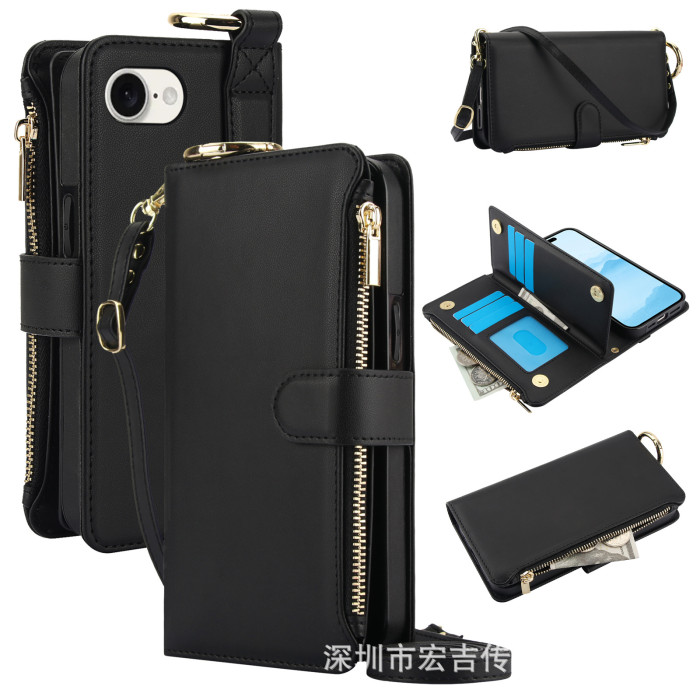 For iPhone 17 Air 17 16 Pro Max 15 14 13 12 11 8 XR XS Phone Case Wallet Leather