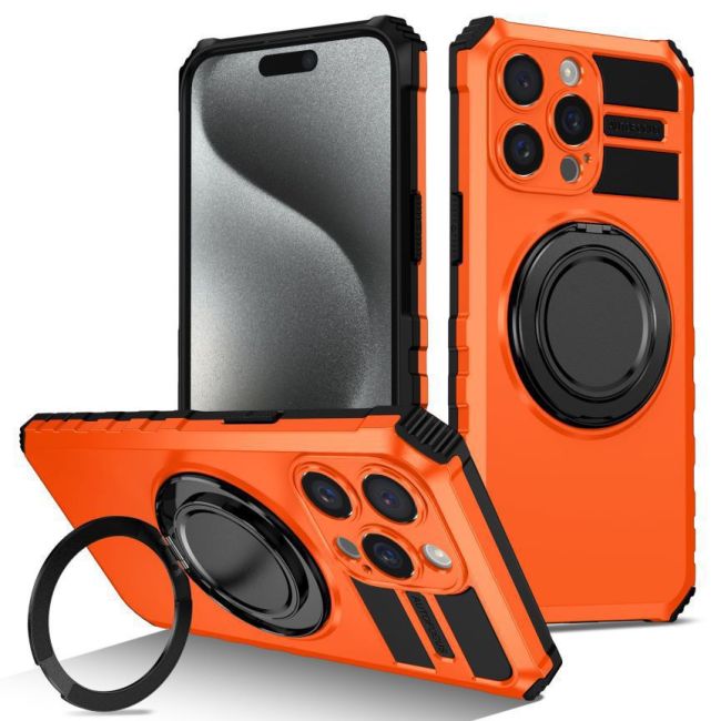 For iPhone 17 Air 17 Pro Max 16 15 14 13 12 Phone Case Rotary Magnetic Bracket