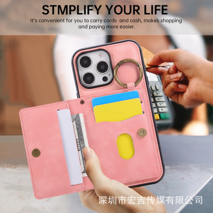 For iPhone 17 Air 17 Pro Max 16 15 14 13 12 XR XS 7 8 Phone Case Magnetic Leather Wallet