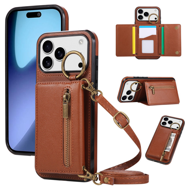 For iPhone 17 Air 17 Pro Max 16 15 14 13 12 11 XR XS 8 Phone Case Leather Wallet