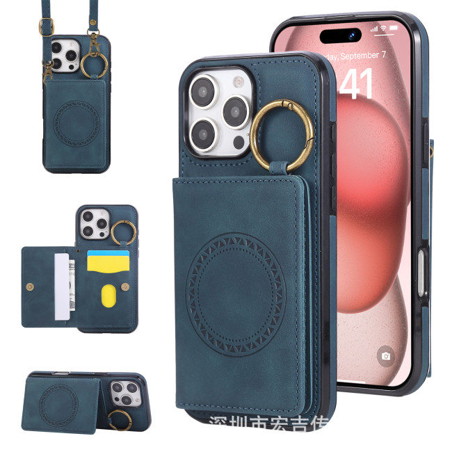 For iPhone 17 Air 17 Pro Max 16 15 14 13 12 XR XS 7 8 Phone Case Magnetic Leather Wallet