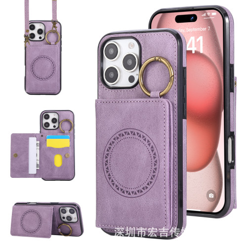 For iPhone 17 Air 17 Pro Max 16 15 14 13 12 XR XS 7 8 Phone Case Magnetic Leather Wallet