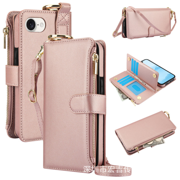 For iPhone 17 Air 17 16 Pro Max 15 14 13 12 11 8 XR XS Phone Case Wallet Leather