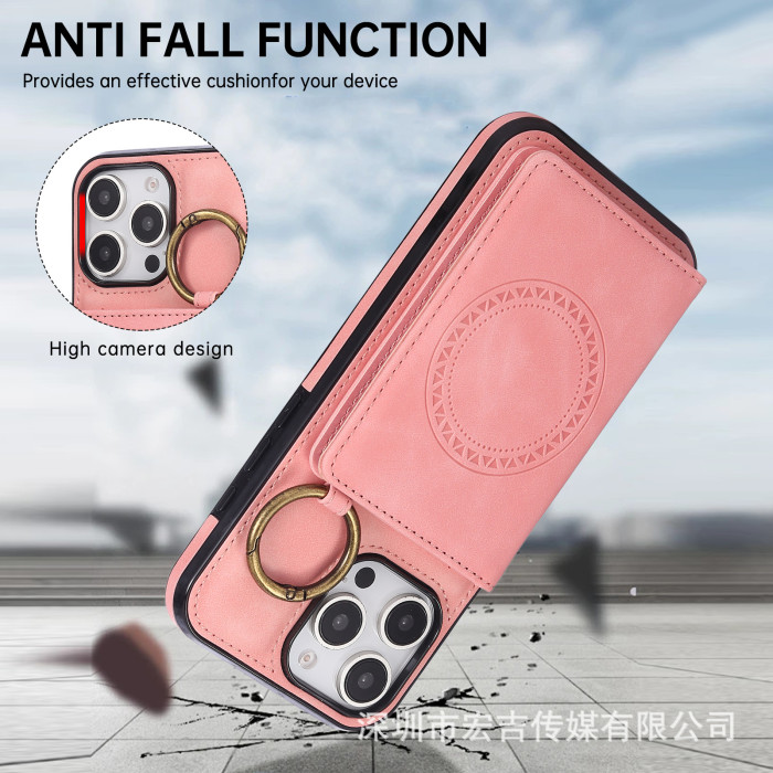 For iPhone 17 Air 17 Pro Max 16 15 14 13 12 XR XS 7 8 Phone Case Magnetic Leather Wallet