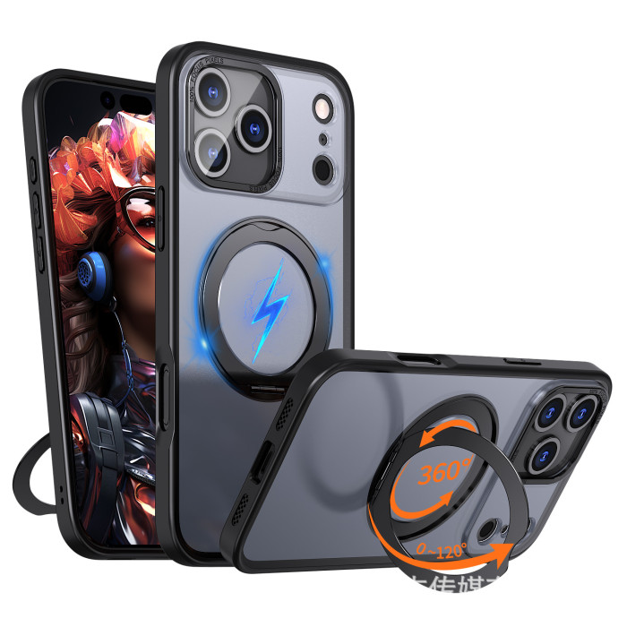 For iPhone 17 Air 17 Pro Max 16 15 14 13 12 11 XR XS 8 Phone Case Metal Bracket Magnetic 
