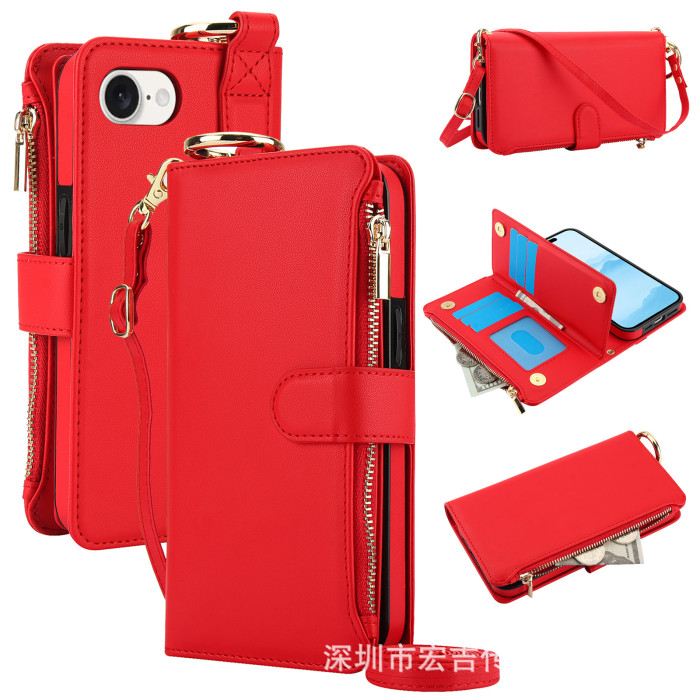 For iPhone 17 Air 17 16 Pro Max 15 14 13 12 11 8 XR XS Phone Case Wallet Leather