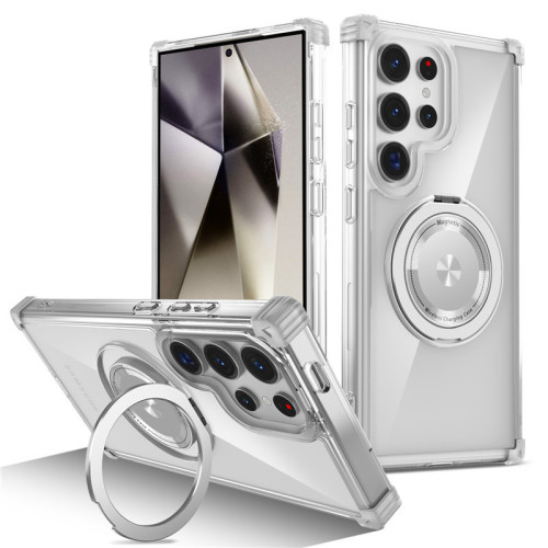 For Samsung Galaxy S25 Ultra S24 S23 S22FE Phone Case Magnetic Rotatable Ring Bracket 