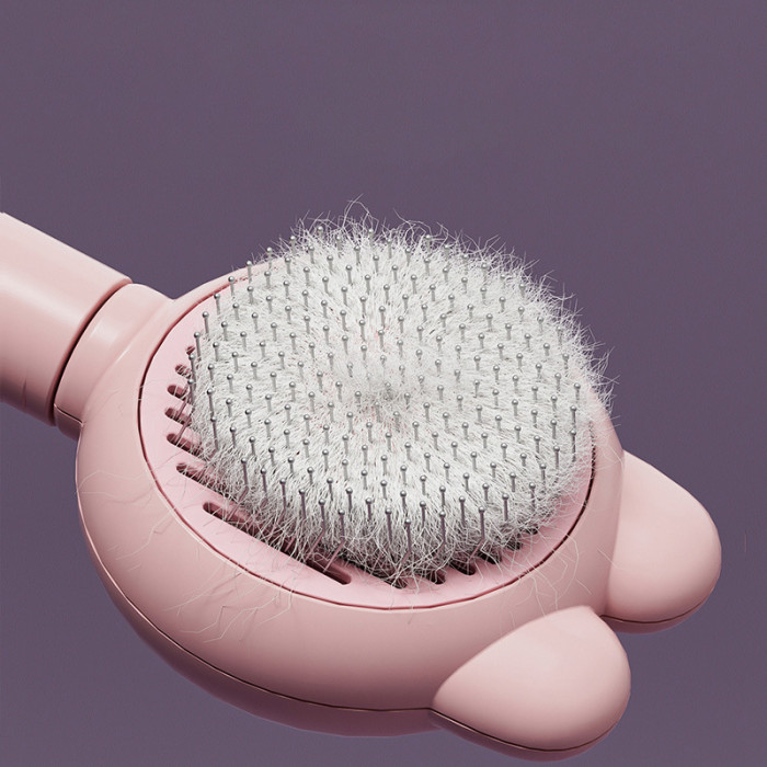 ONE Key Pet Hair Removal Cat Dog Brush – Self-Cleaning Grooming Comb Brush New