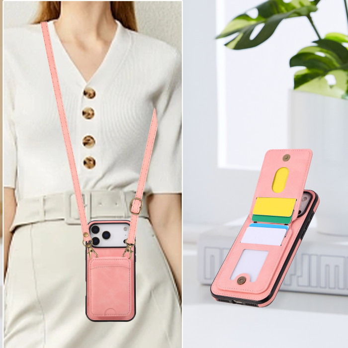 For iPhone 17 Air 17 Pro Max 16 15 14 13 12 11 XR XS 8 Phone Case Leather Wallet Card Holder