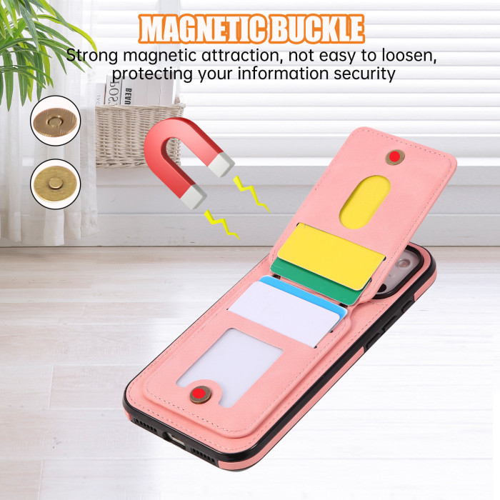 For iPhone 17 Air 17 Pro Max 16 15 14 13 12 11 XR XS 8 Phone Case Leather Wallet Card Holder