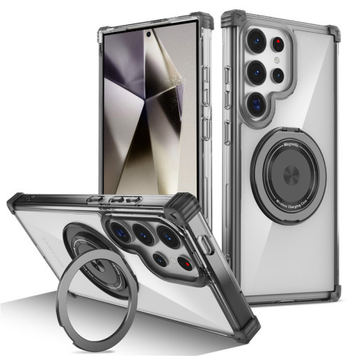For Samsung Galaxy S25 Ultra S24 S23 S22FE Phone Case Magnetic Rotatable Ring Bracket 