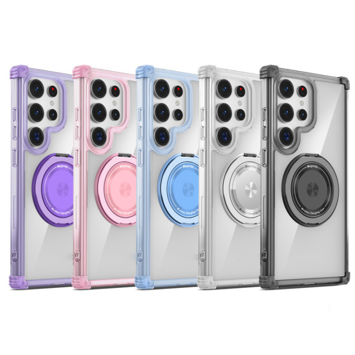 For Samsung Galaxy S25 Ultra S24 S23 S22FE Phone Case Magnetic Rotatable Ring Bracket 