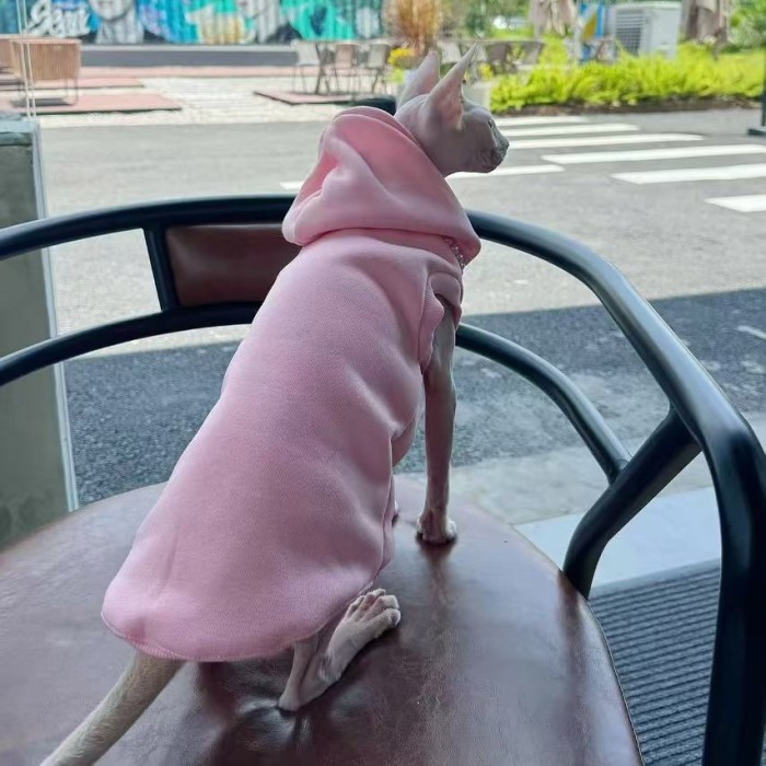 Pet Autumn Winter Sweatshirt Handsome Hooded Puppy Dog Cat Clothes Thick Warm 