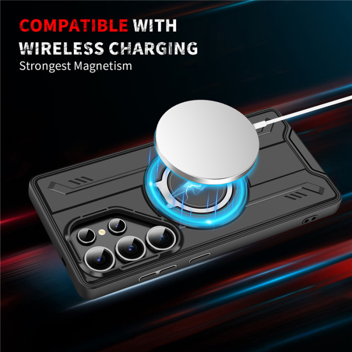 For Samsung Galaxy S25 Ultra S24FE A35 A56 Phone Cover Magnetic Rotating Bracket