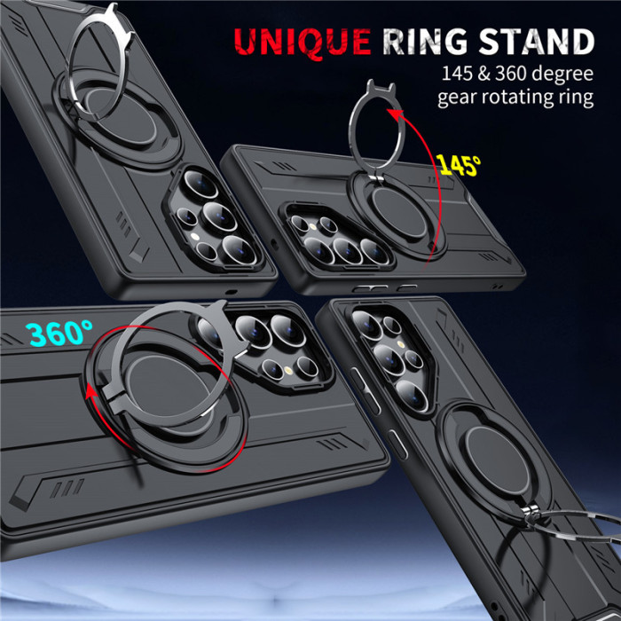 For Samsung Galaxy S25 Ultra S24FE A35 A56 Phone Cover Magnetic Rotating Bracket