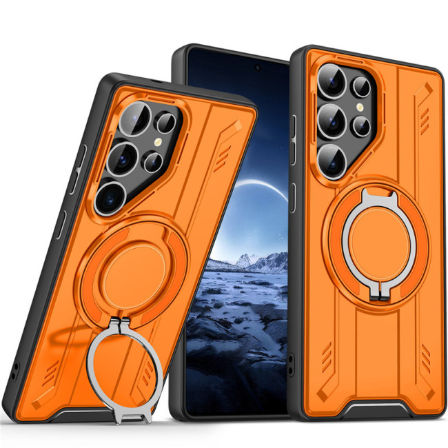 For Samsung Galaxy S25 Ultra S24FE A35 A56 Phone Cover Magnetic Rotating Bracket
