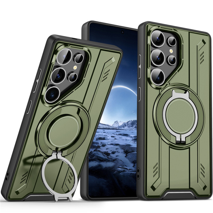 For Samsung Galaxy S25 Ultra S24FE A35 A56 Phone Cover Magnetic Rotating Bracket