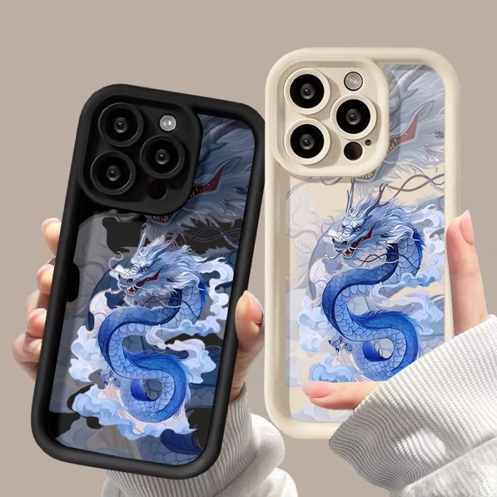 For iPhone 17 Air 17 Pro Max 16 15 14 13 12 11 XR Phone Cover Dragon Trendy Case