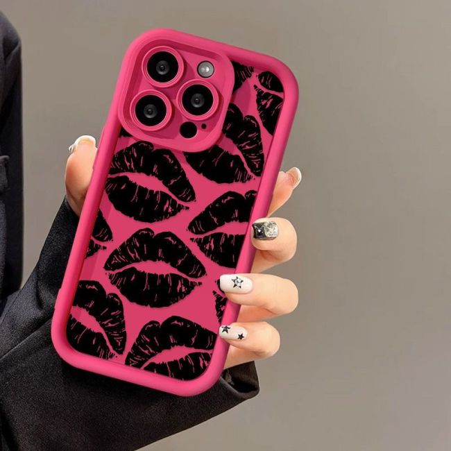 For iPhone 17 Air 17 Pro Max 16 15 14 13 12 11 XR 7 8 Phone Cover Sexy Lip Print