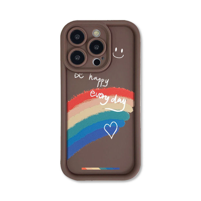 For iPhone 17 Air 17 Pro Max 16 15 14 13 12 11 XR 7 8 XS Phone Cover Smiley Face