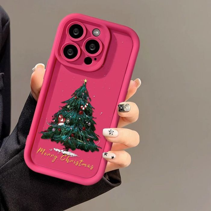 For iPhone 17 Air 17 Pro Max 16 15 14 13 12 11 XR 7 8 Phone Cover Christmas Tree