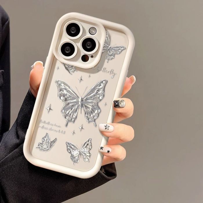 For iPhone 17 Air 17 Pro Max 16 15 14 13 12 11 XR 7 8 Phone Cover Butterfly Case