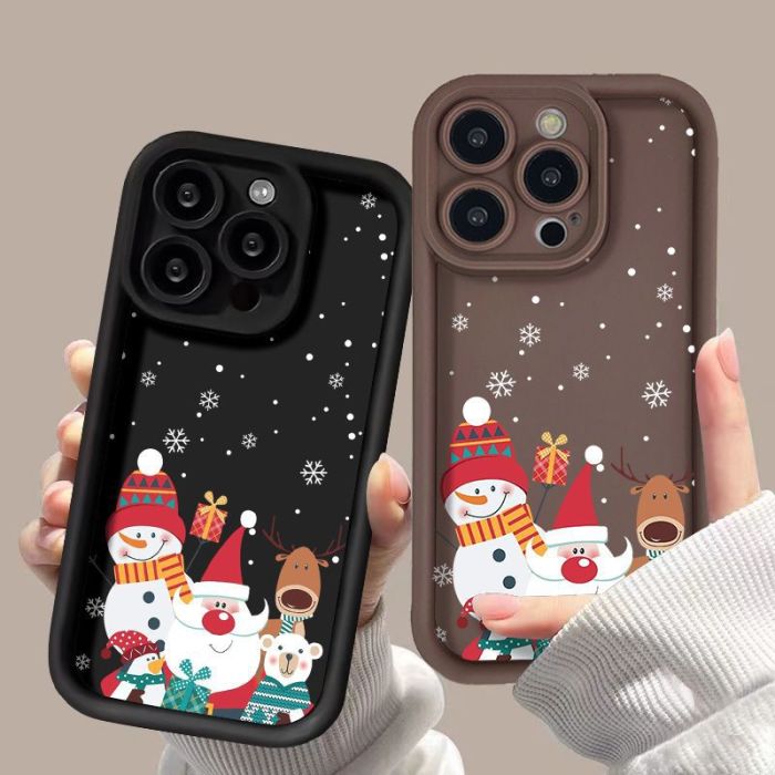 For iPhone 17 Air 17 Pro Max 16 15 14 13 12 XR Phone Cover Santa Claus Christmas