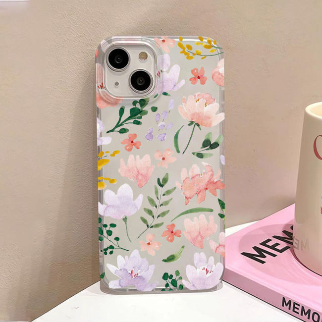 For iPhone 17 Air 17 Pro Max 16 15 14 13 12 11 XR 8 XS Phone Case Fresh Flowers
