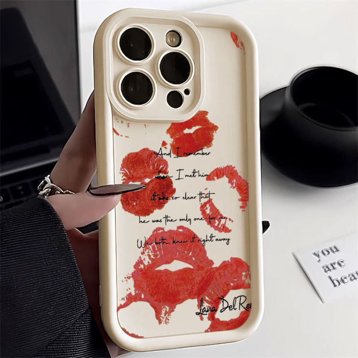 For iPhone 17 Air 17 Pro Max 16 15 14 13 12 11 XR XS 8 Phone Cover Lip Print New