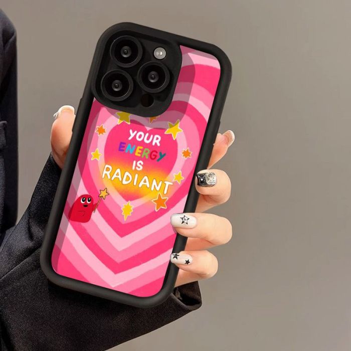 For iPhone 17 Air 17 Pro Max 16 15 14 13 12 11 XR 7 8 XS Phone Cover Pink Love